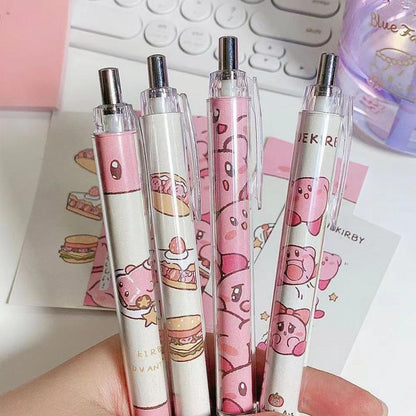 New Kawaii Cute Kirby Ball Pen Signing Pen Do Homework Take Notes Quick Drying 0.5Mm Black Ins Girl Christmas Gift For Children