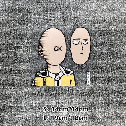 Car Stickers ONE PUNCH MAN Saitama Anime Funny Reflective Decoration For Windshield Window Trunk Bumper Motorcycle C40