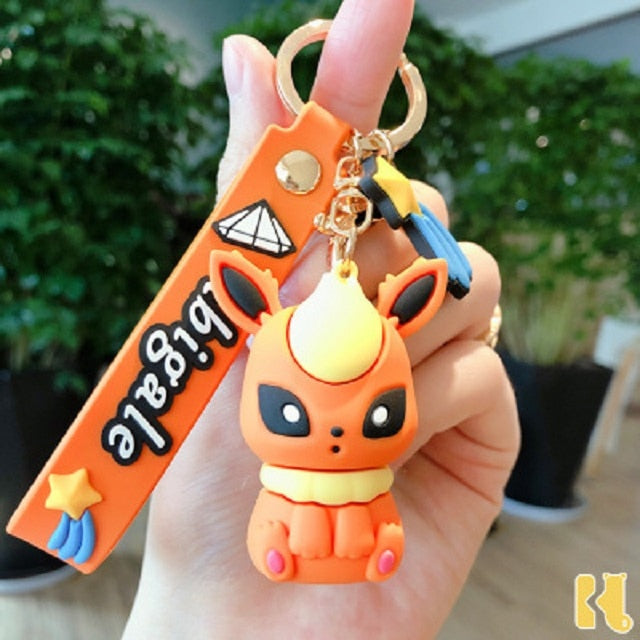 Pokemon Anime Figure Pikachu Keychain Toy Pet Eevee Leafeon Sylveon Flareon Umbreon Vaporeon Espeon Glaceon Jolteon Kids Gifts