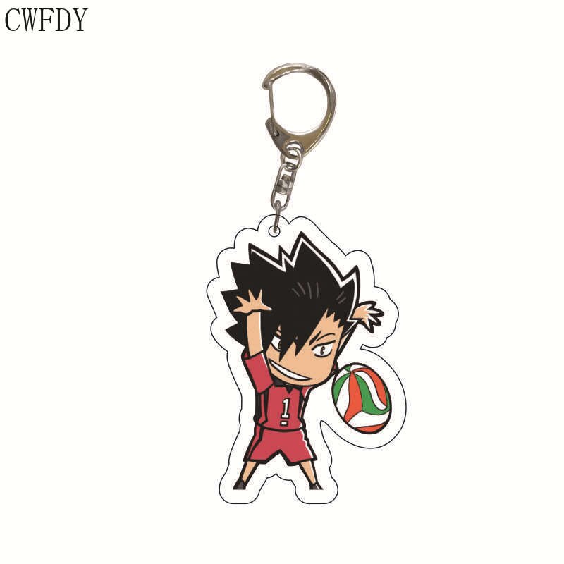 New Anime Volleyball Boy Keychain Cartoon Haikyuu Kageyama Hinata Kenma Kozume Acrylic Figure Key Chain Decor Bag Pendant Gifts