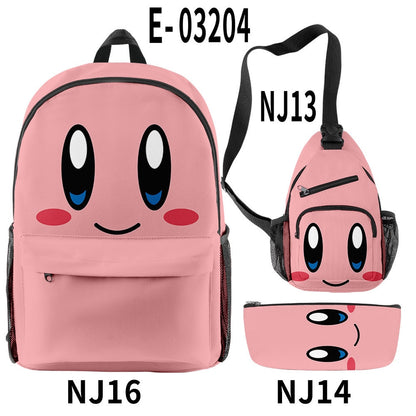 2023 NEW Anime Star Kabi Kirby Coin Purse 3D Children School Bags Kids Backpacks Kindergarten Chest Bag Crossbody Backpack