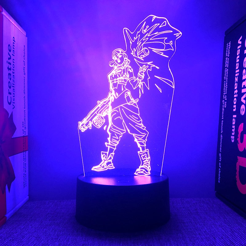 23Models Valorant Figure 3d Led Lamp For Bedroom All Hero Statues Acrylic Night Lights Game Room Decor Holiday Gift Jett Gekko