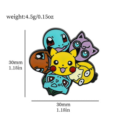 Pokemon Pikachu Anime Metal Enamel Brooch Badges on Backpack Clothing Lapel  jackets Jeans Accessories Jewelry Decoration Gift