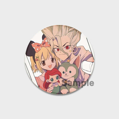 Dr. Stone Lapel Pins Cute Cartoon Figure Enamel Pin Manga Badges for Backpacks Brooches on Clothes Jewelry Accessories Fans Gifts