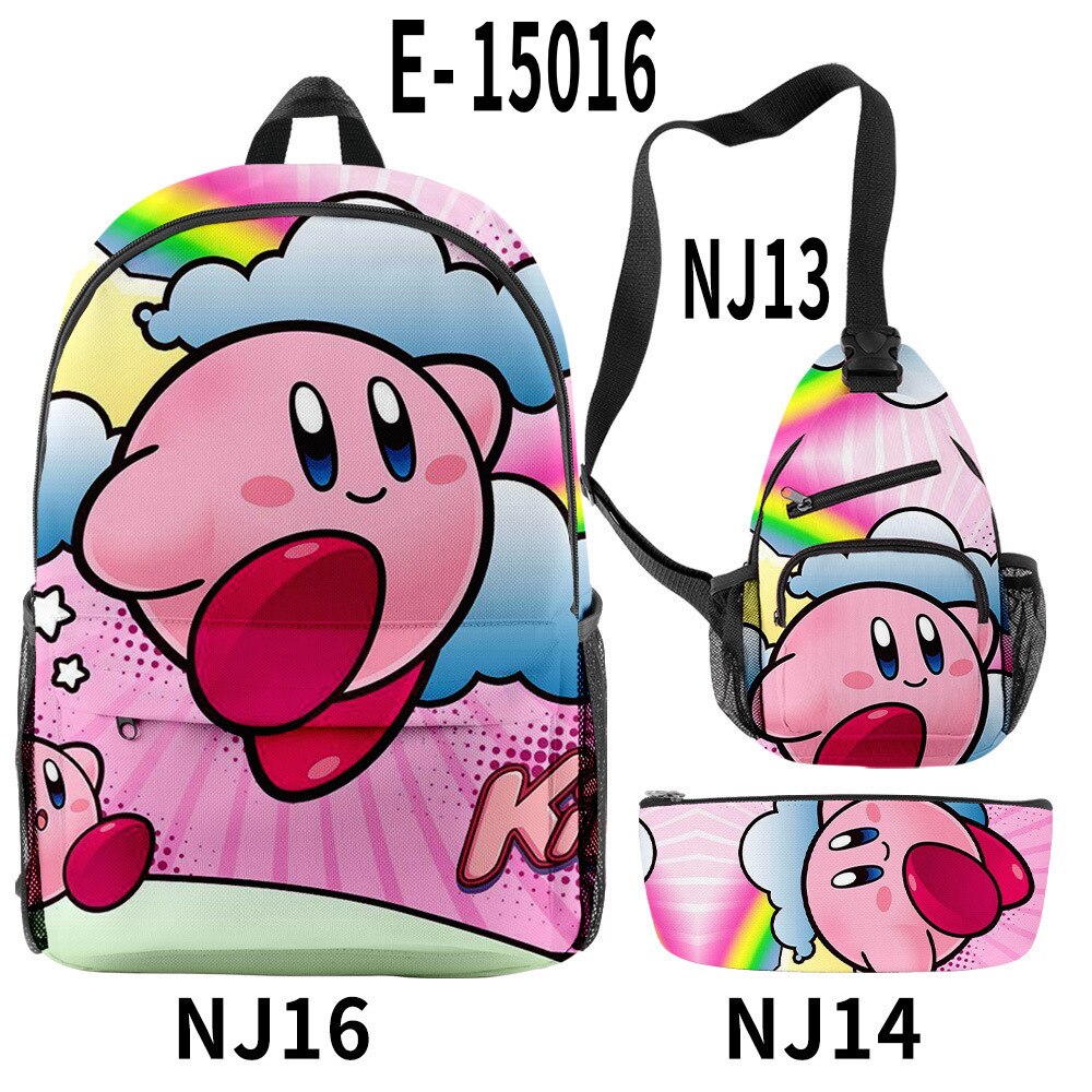 2023 NEW Anime Star Kabi Kirby Coin Purse 3D Children School Bags Kids Backpacks Kindergarten Chest Bag Crossbody Backpack