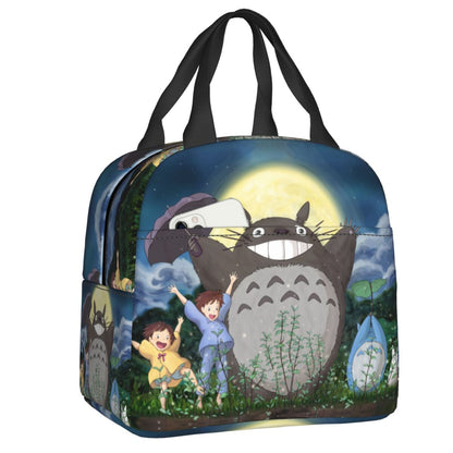 My Neighbor Totoro Insulated Lunch Bag for Women Waterproof Miyazaki Hayao Anime Cooler Thermal Lunch Box Kids School Children