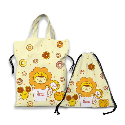 Kawaii Sanrio Cartoon Canvas Handbag Cute Gudetama Tote Bag Shopping Bag Handbag Drawstring Mouth Bag Creative Birthday Gifts