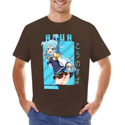 konosuba Aqua shirt T-Shirt funny t shirts tops heavy weight t shirts for men