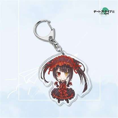 Japan Anime Date A Live Collection Cosplay Keychain Tokisaki Kurumi Yatogami Toka Himekawa Yoshino Acrylic Keyring Friends Gift