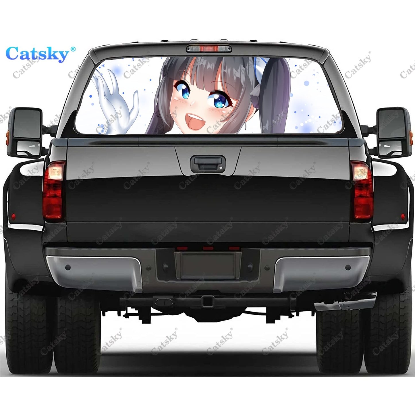 DanMachi Anime Rear Window Decals for Trucks,Pickup Window Decal,Rear Window Tint Graphic Perforated Vinyl Truck Stickers