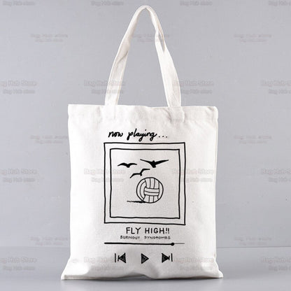 Volleyball Haikyuu!! Shopping Bag Shopper Karasuno High School Jute Bag Shopping Haikyuu Hinata Tote Bag Shoping Reusable Bolsa