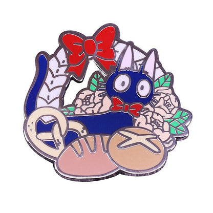 Kiki&#39;s Delivery Hard Enamel Pins Custom Cartoon Animal Cute Gigi Cat Brooches Anime Collect Lapel Badges Jewelry Gifts Wholesale Studio Ghibli