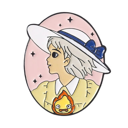 Howl&#39;s Moving Castle Anime Enamel Pins Metal Brooch Badge Fashion Jewellery Lapel Fun Bag Accessory Gifts Studio Ghibli