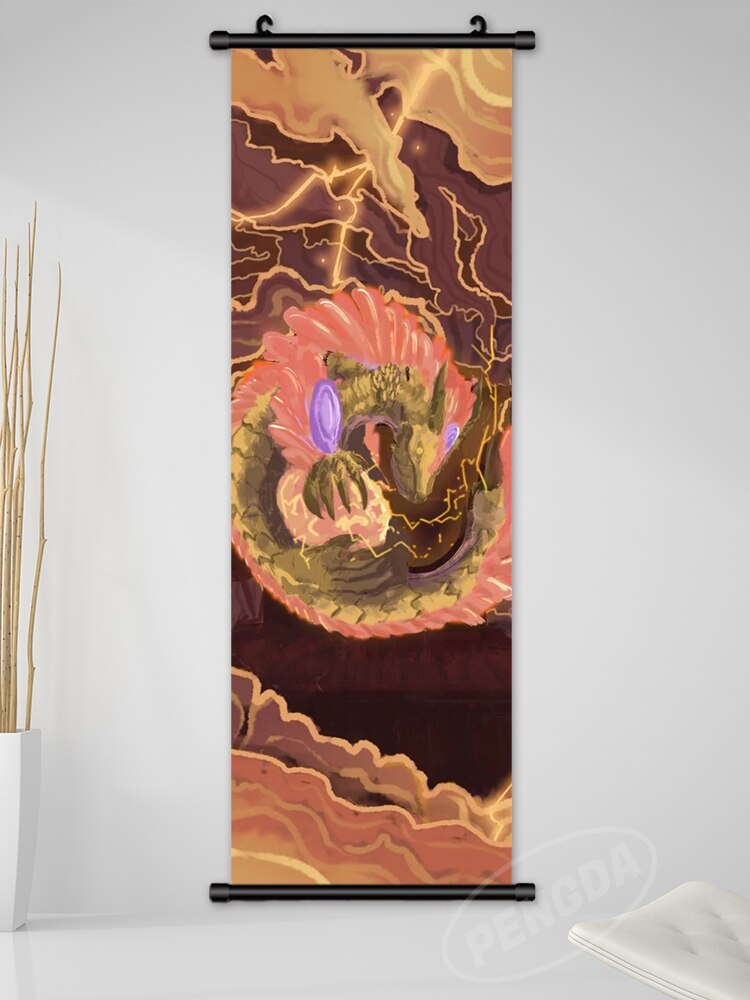 Home Decoration Modern Wall Artwork Monster Hunter World Picture Anime Scroll Hanging Painting Print Canvas Poster Living Room