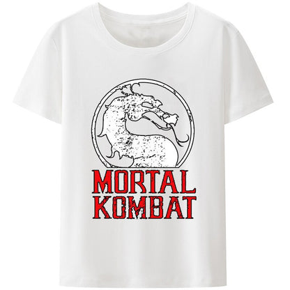 Custom Graphic Tees Tops XS-4XL Mortal Kombat Vintage Logo Adult T Shirt Summer Clothes for Men Clothing Pattern Style