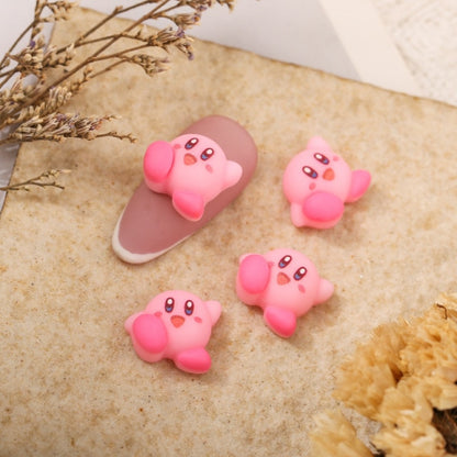 Pink Star Kirby Nail Charms Rhinestone Decoration Kawaii Cartoon Nail Jewelry Gems for Acrylic Nail Accessories