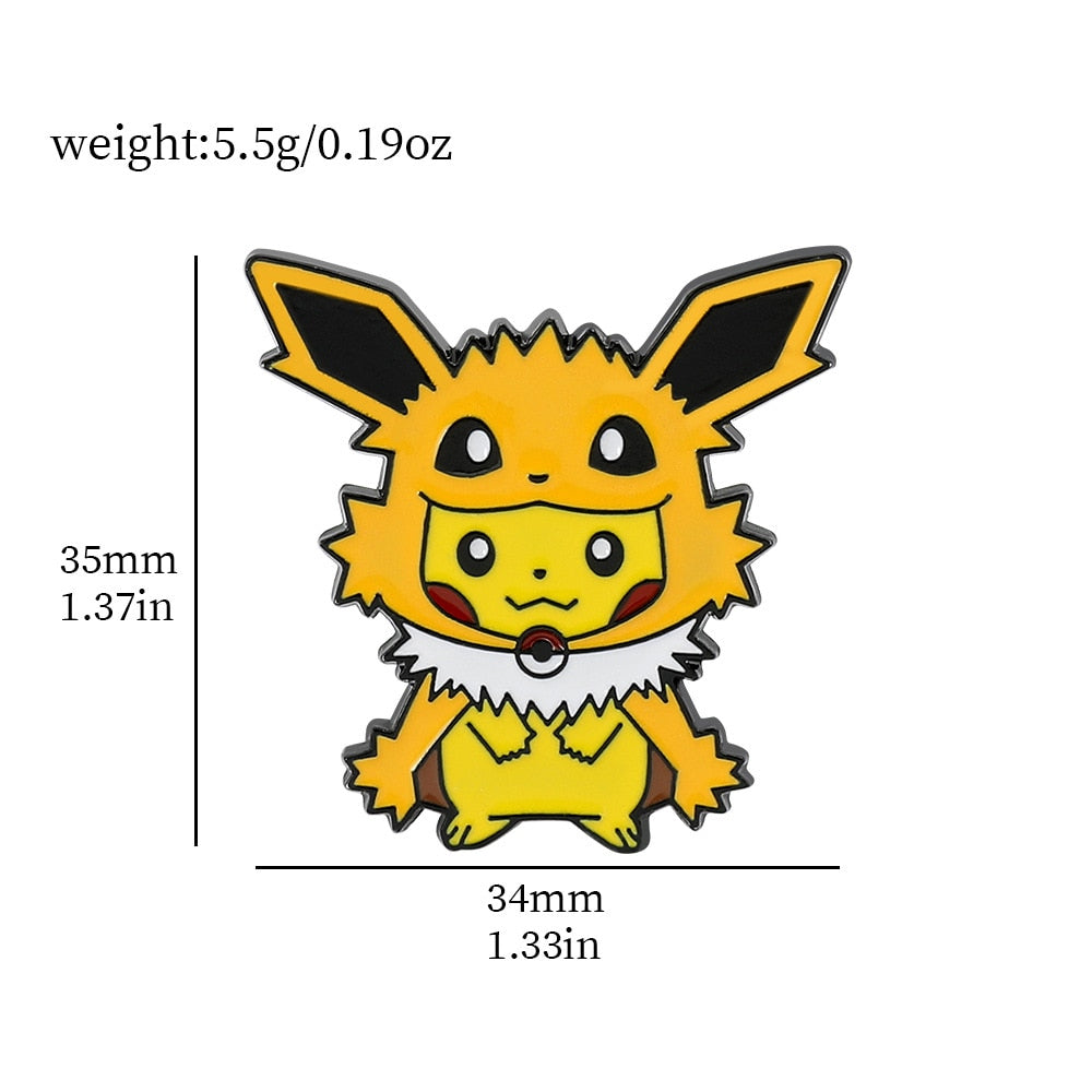 Pokemon Pikachu Anime Metal Enamel Brooch Badges on Backpack Clothing Lapel  jackets Jeans Accessories Jewelry Decoration Gift