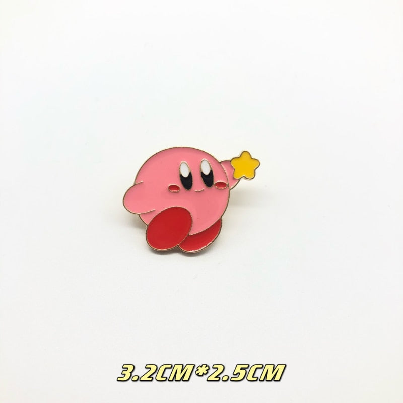 Anime Games Kirby Brooch Metal Enamel Pins Badge on Backpack Jeans Clothes Lapel Pins Fashion Jewelry Accessories New Year Gift