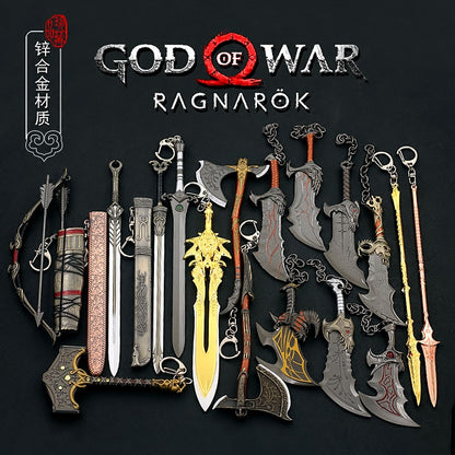 God of War Alloy Game Peripherals Models Pendant Anime Kratos Weapon Metal Replica Miniature Decoration Blade of Chaos Ornaments