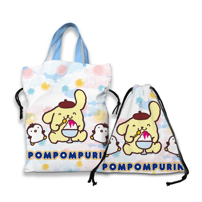 Kawaii Sanrio Cartoon Canvas Handbag Cute Gudetama Tote Bag Shopping Bag Handbag Drawstring Mouth Bag Creative Birthday Gifts