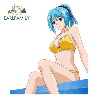 13cm 3D Car Stickers Hot Girl Anime Rosario to Vampire for Akashiya Moka Render Car Window Wiper Waterproof Decals