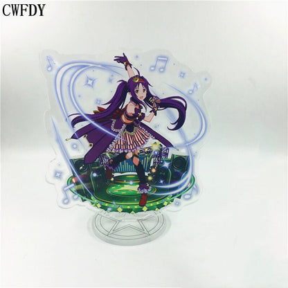 Anime Sword Art Online SAO Kirito Asuna Leafa Yuuki Acrylic Stand Model Action Figure Double-side Plate Keychain Toys Gifts 15cm