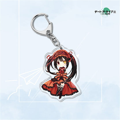 Japan Anime Date A Live Collection Cosplay Keychain Tokisaki Kurumi Yatogami Toka Himekawa Yoshino Acrylic Keyring Friends Gift