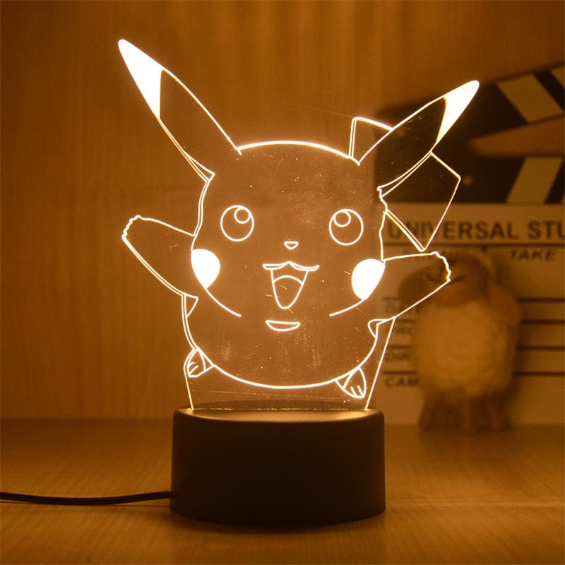 New Pokemon Pikachu Led 3D Night Light Kids Toy Anime Figures Cute Pikachu Bedside Lamp for Children Bedroom Decor Birthday Gift