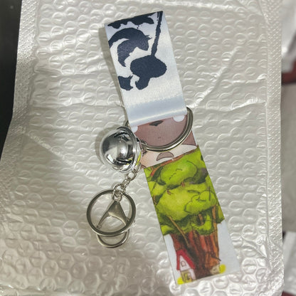 Classic Anime Ribbon Keychains  Spirited Away Howl Kiki Ponyo Mononoke Hime Backpack Pendant Charms Movie Jewelry