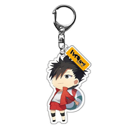 Anime Keychain haikyuu!! Hinata Shoyo Kageyama Tobio Hanging Animal Interlayer Key Chain Accessories Cute Bag Pendant Key Ring