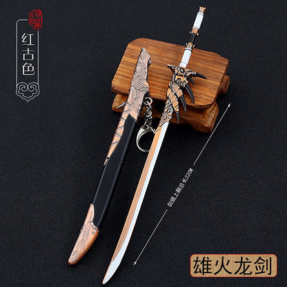 22cm Metal Monster Hunter Rathalos Sword Game Peripheral Weapon Toy For Boy Aldult Desktop Decoration Ornament Craft Collection