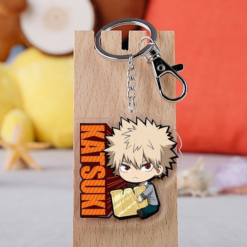 Keychain Anime Character My Hero Academia Deku Acrylic Keyring Japanese Cartoon Bag Handbag Gift For Student Comic Fans