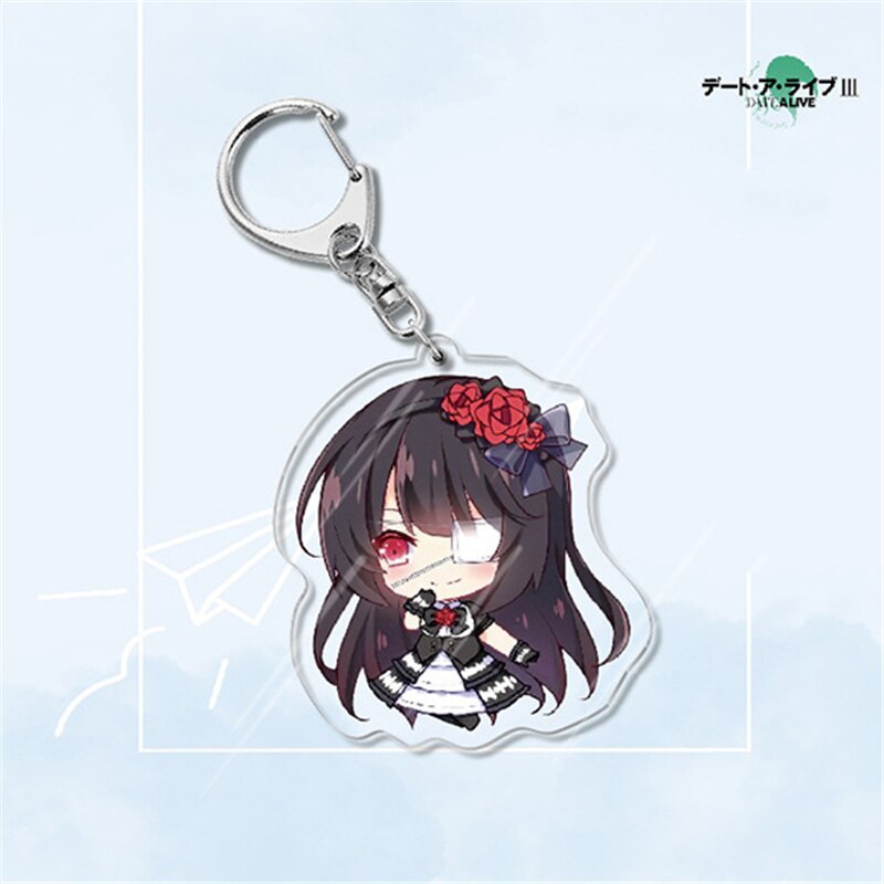 Japan Anime Date A Live Collection Cosplay Keychain Tokisaki Kurumi Yatogami Toka Himekawa Yoshino Acrylic Keyring Friends Gift