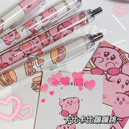 New Kawaii Cute Kirby Ball Pen Signing Pen Do Homework Take Notes Quick Drying 0.5Mm Black Ins Girl Christmas Gift For Children