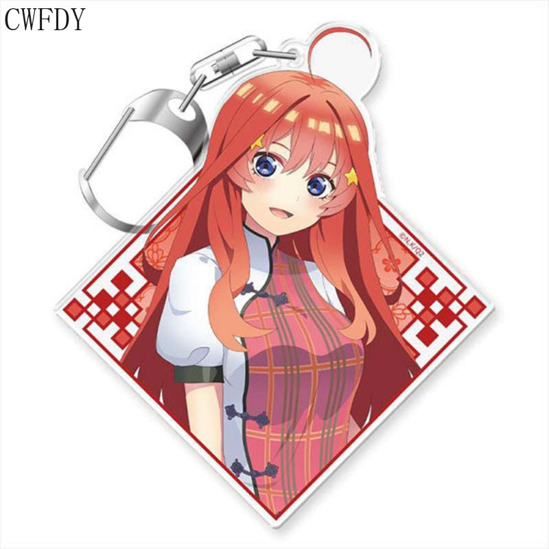 The Quintessential Quintuplets Keychain Anime Figure Nakano Ichika Nino Miku Yotsuba Itsuki Sisters Acrylic Charm Key Chain Gift