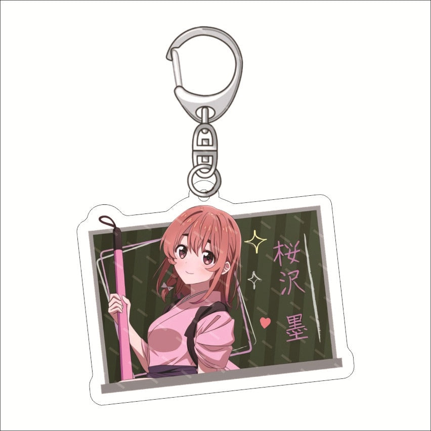 Rent A Girlfriend Keychain Anime Ichinose Chizuru Nanami Mami Sarashina Ruka Sakurasawa Sumi Cute Mold Acrylic Keyrings Jewelry