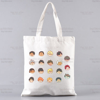 Volleyball Haikyuu!! Shopping Bag Shopper Karasuno High School Jute Bag Shopping Haikyuu Hinata Tote Bag Shoping Reusable Bolsa