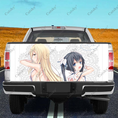 DanMachi Anime Truck Tailgate Sticker Decal Wrap Vinyl High-Definition Print Graphic Suitable for Pickup Trucks Weatherproof