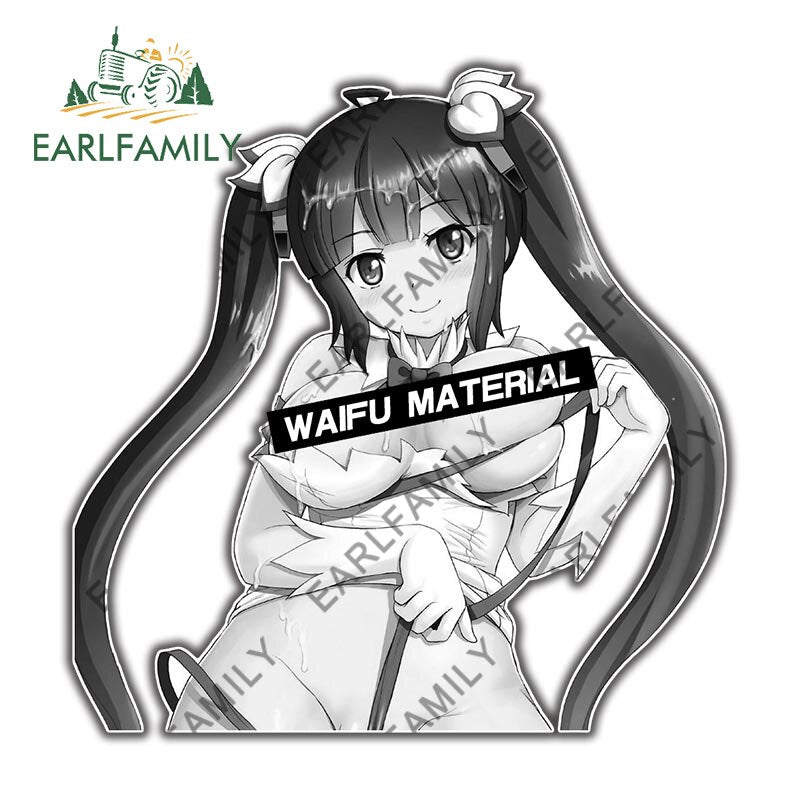 13cm x 9.6cm for DanMachi Hestia Waifu Car Stickers Campervan Decal RV JDM Vinyl Car Wrap Waterproof Trunk Decals