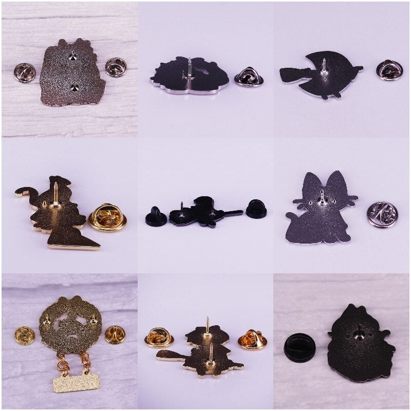 Kiki&#39;s Delivery Hard Enamel Pins Custom Cartoon Animal Cute Gigi Cat Brooches Anime Collect Lapel Badges Jewelry Gifts Wholesale Studio Ghibli