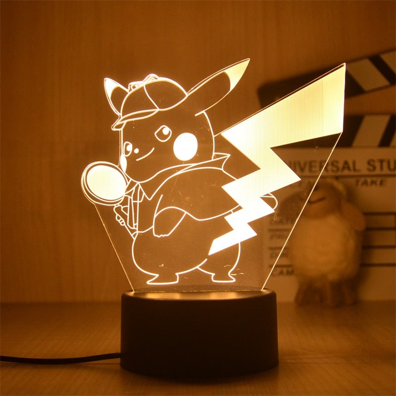 New Pokemon Pikachu Led 3D Night Light Kids Toy Anime Figures Cute Pikachu Bedside Lamp for Children Bedroom Decor Birthday Gift