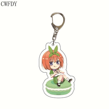 The Quintessential Quintuplets Keychain Anime Figure Nakano Ichika Nino Miku Yotsuba Itsuki Sisters Acrylic Charm Key Chain Gift