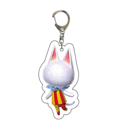 Game Animal Crossing Keychain Cartoon Animal Shaped Acrylic Pendant Keyring Fan Gift