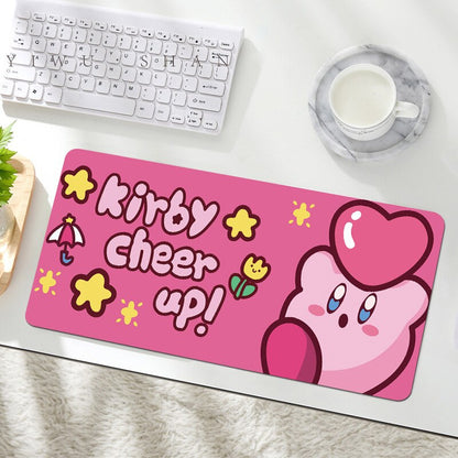 Kawaii Anime Kirby Mouse Pad Cartoon Cute Plush Rug Blanket Student Huge Wrist Pad Non Slip Table Mat Carpet Accessories Gifts