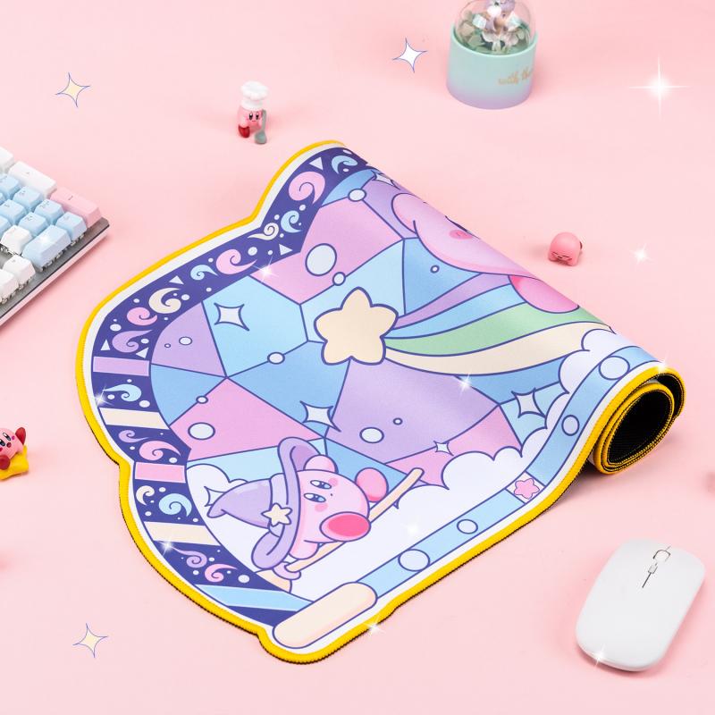 Kawaii Anime Kirby Mouse Pad Cartoon Cute Plush Rug Blanket Student Huge Wrist Pad Non Slip Table Mat Carpet Accessories Gifts