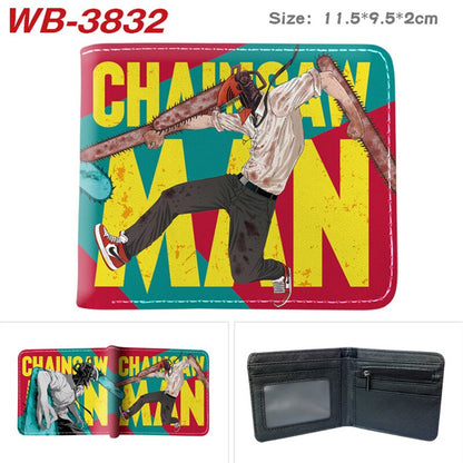 Chainsaw Man Wallets Cosplay Anime Makima Power Denji Pochita Cartoon Pu Wallet Short Coin Purse Card Holder