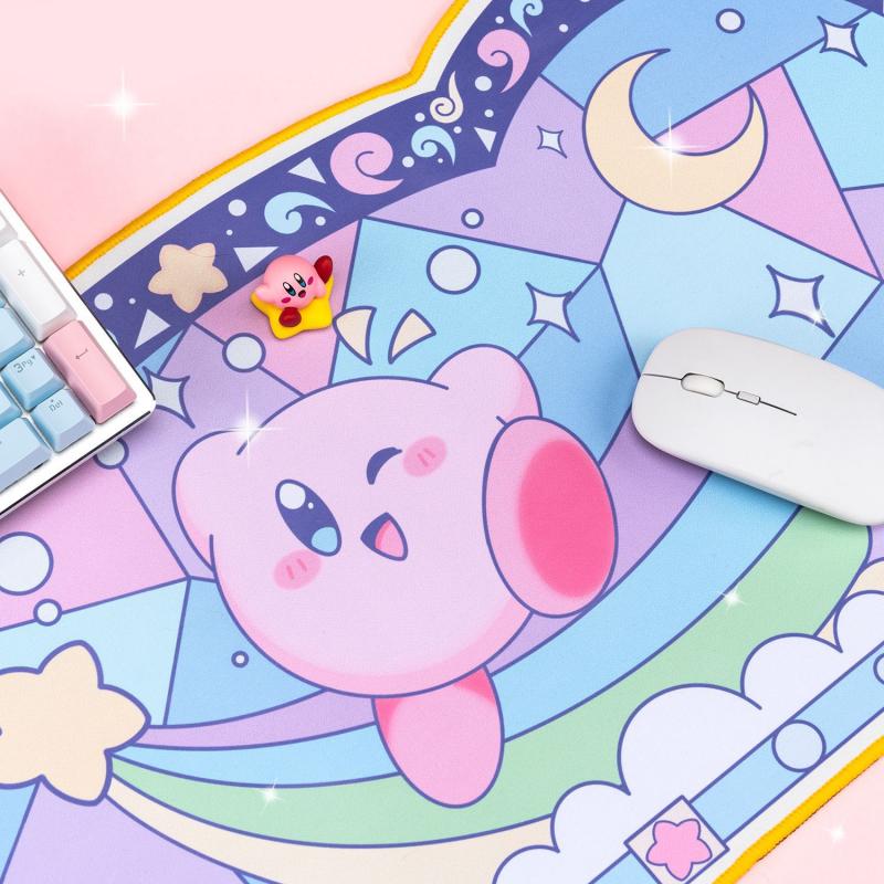 Kawaii Anime Kirby Mouse Pad Cartoon Cute Plush Rug Blanket Student Huge Wrist Pad Non Slip Table Mat Carpet Accessories Gifts