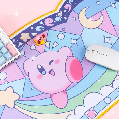 Kawaii Anime Kirby Mouse Pad Cartoon Cute Plush Rug Blanket Student Huge Wrist Pad Non Slip Table Mat Carpet Accessories Gifts