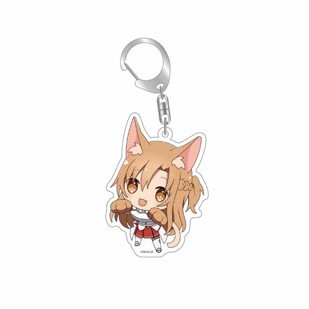 Anime Mixed Sword Art Online Sword Keychains Metal Tung People Asuna Kirito Key Ring Holder Men Buckle Chaveiro Figure Key Chain