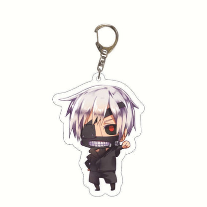 Anime Tokyo Ghoul Kaneki Ken Keychain Cosplay Acrylic Key Chain Pendant Keyring Prop